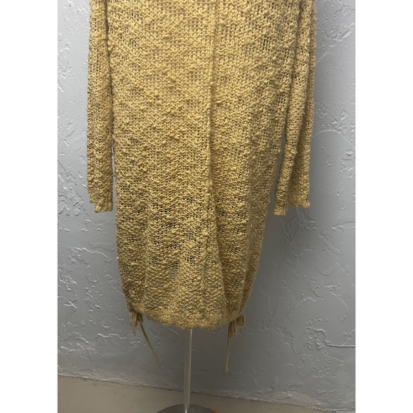 FP Beach Yellow Mustard Laced Up Sweater Dress Size S - Picture 5 of 10